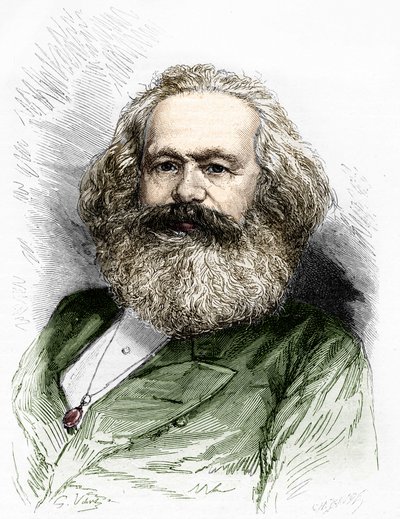 Portrét Karla Marxe (1818-1883), teoretika socialismu a německého revolucionáře. od Unknown artist