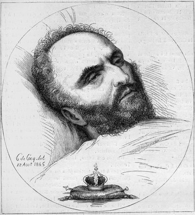 Portrét Karla Wilhelma Naundorffa (1785-1845), pruského hodináře, který se vydával za francouzského krále Ludvíka XVII. Rytina 19. století. od Unknown artist