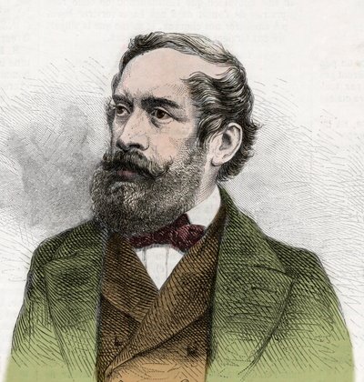 Portrét Lajose Kossutha (1802-1894), maďarského politika - rytina z „The Illustrous World“ od Unknown artist