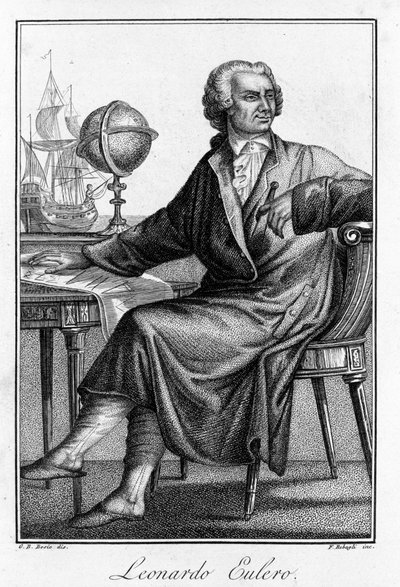 Portrét Leonharda Eulera (1707 - 1783), švýcarského matematika. od Unknown artist