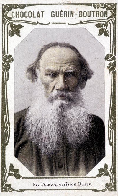 Portrét Lva Nikolajeviče, hraběte Tolstého (Leo Tolstoj), ruského spisovatele (1828-1910). Vignette des chocolates Guérin - Boutron od Unknown artist
