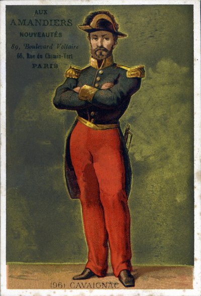 Portrét Louis-Eugène Cavaignac (1802 - 1857), francouzský generál a politik. Chromolitografie konce 19. století. od Unknown artist