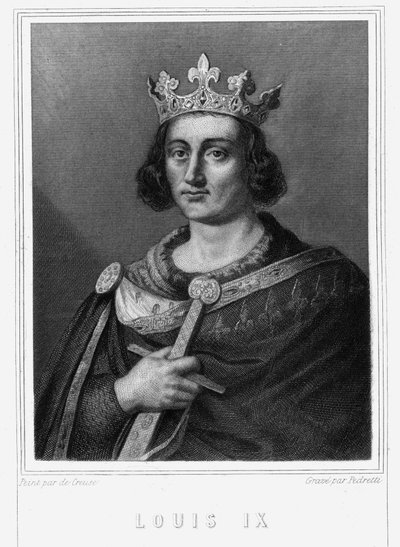 Portrét Ludvíka IX. nebo Saint Louis (1214 - 1270), král Francie - v „Histoire des Français““ od Lavallée, rytina, sd. od Unknown artist