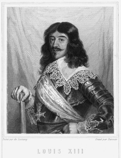 Portrét Ludvíka XIII. (1601 - 1643), krále Francie - v „“ Histoire des Français““ od Lavallée, rytina, sd. od Unknown artist