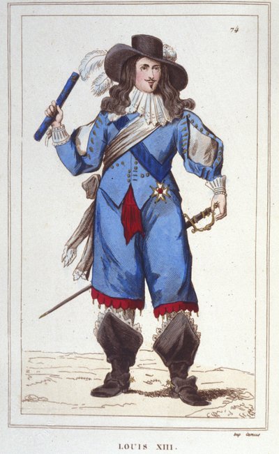Portrét Ludvíka XIII. (1601 - 1643), francouzského krále, rytina z roku 1830 od Unknown artist