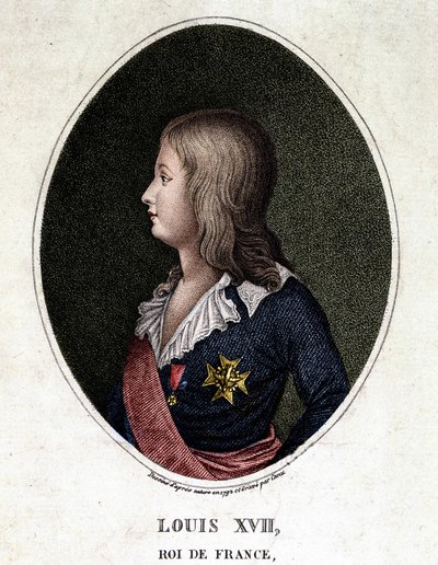 Portrét Ludvíka XVII, delfína Francie - rytina 19. století od Unknown artist