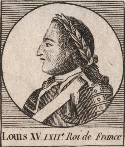 Portrét Ludvíka XV (1710-1774) dit le Bien Aime, král Francie 1715 až 1774 - Ludvík XV, známý jako Ludvík Milovaný, král Francie - rytina z „Instruction sur l