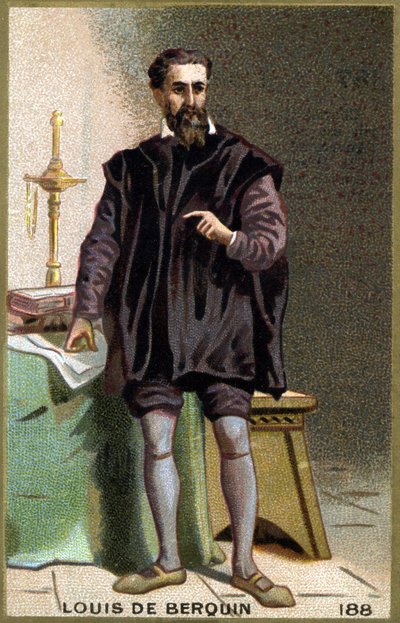 Portrét Louise de Berquin (1485 - 1529), rytíře a humanisty. Chromolitografie 19. století. od Unknown artist