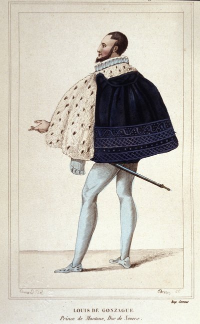 Portrét Louise de Gonzague, vévody z Mantovy, nyní sňatkem v roce 1565 s Henriette de Cleves, novou vévodou z Nevers. rytina z roku 1830 od Unknown artist