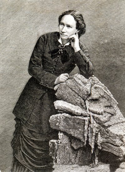 Portrét Louise Michel (1830 - 1905) během její deportace do Nouméa, Nová Kaledonie. 1873-1880. Rytina. od Unknown artist