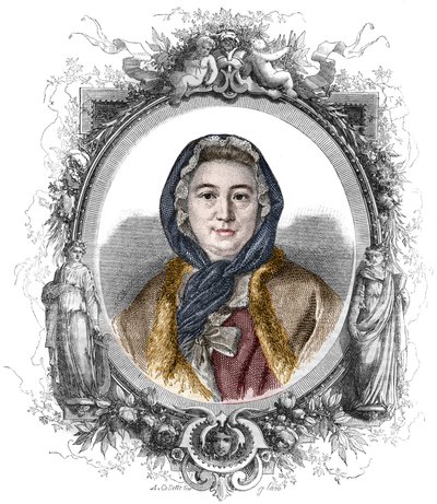 Portrét Madame Geoffrin, rozené Marie Therese (Marie-Therese) Rodet (1699-1777) - rytina z roku 1858 od Unknown artist