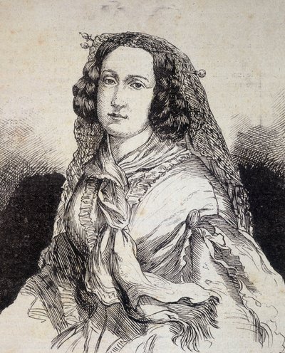 Portrét Madame Marceline Desbordes-Valmore (Desbordes Valmore) (1786 - 1859), francouzské spisovatelky - v „“Les Contemporains“, n.d. koncem 19. století. od Unknown artist