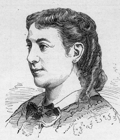 Portrét Madeleine Brohanové (1833-1900), francouzské komičky, členky Comedie Francaise Engraving v „“ Le Monde Illustré“““ n¡1168 ze 16. srpna od Unknown artist