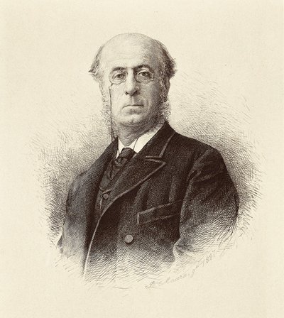 Portrét Manuela SILVELA Y LA VIELLEUZE (1830-1892), španělského politika. Madrid. Gravírování Národní knihovny. od Unknown artist