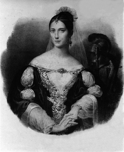 Portrét Marie Garciové, známé jako zpěvačka Malibran (1808-1836). od Unknown artist