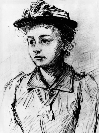Portrét Marie Curie (1867-1934) v roce 1892 na setkání polských studentů v Paříži. od Unknown Artist
