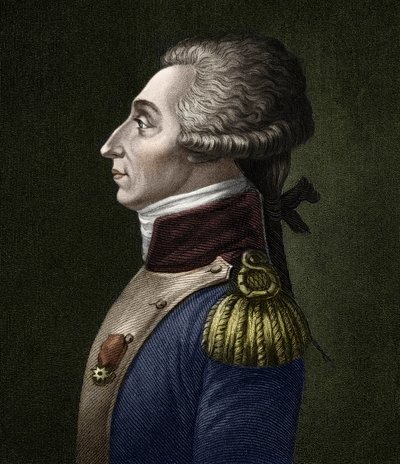 Portrét Marie Joseph Gilbert Motie Motier, markýz de Lafayette (1757-1834), francouzský aristokrat a voják. od Unknown artist