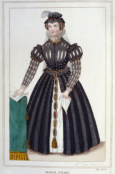 Portrét Marie Stuartovny (1542 - 1587) Rytina z roku 1830 od Unknown artist