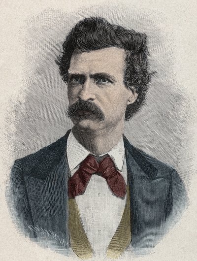 Portrét Marka Twaina (Samuel Langhorne Clemens od Unknown artist