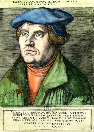 Portrét Martina Luthera (1483-1546) Německý náboženský reformátor Rytina 16. století Soukromá sbírka od Unknown artist