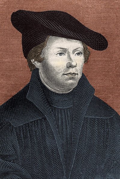 Portrét Martina Luthera (1483 - 1546) Německý náboženský reformátor - rytina od Unknown artist