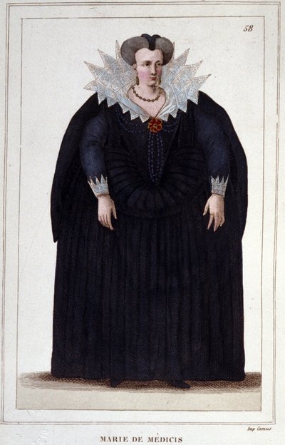 Portrét Marie Medicejské (1573 - 1642), manželky Jindřicha IV. a matky Ludvíka XIII. Rytina z roku 1830 od Unknown artist