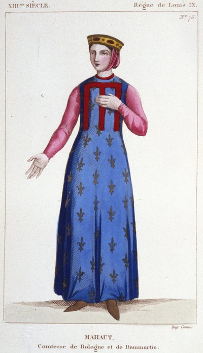 Portrét Mathilde de Dammartin (asi 1202-1259) nebo Mahaut, hraběnky z Boulogne a Dammartin (Mathilde II) a d