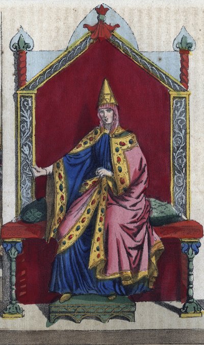 Portrét Matildy Toskánské také známé jako Matilda z Canoss (Matilde nebo Mathilda) (1046 - 1115) Italská šlechtična - rytina z „“ Zvyků a tradic všech národů vesmíru. To je historie vlády, zákonů, milicí, náboženství od Unknown artist