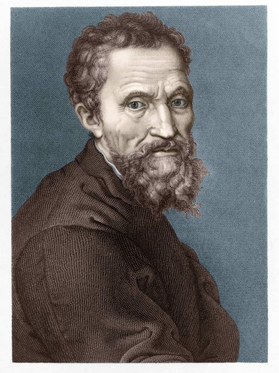 Portrét Michelangela Buonarroti dit Michelangelo (Michelangelo nebo Michel Ange od Unknown artist