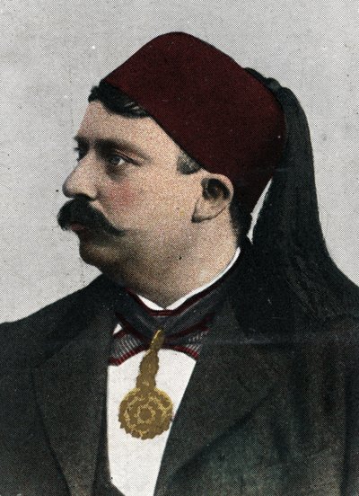 Portrét Naceur Bey (Mohamed el-Naceur Bey) (1855-1922), tuniský bej (Muhammad V an-Nasir Husainid Bey of Tunis) Chromolitografie z počátku 20. století od Unknown Artist