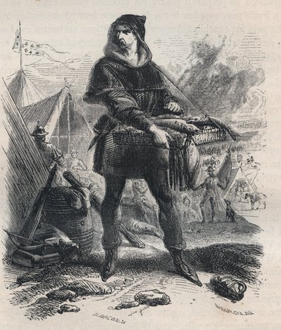 Portrét Nicolaase Zannekina (? -1328), vlámského rolníka a vůdce selského povstání ve Flandrech (1325-1328) - Portrét Nicolaase Zannekina nebo Nicolase Zanekina, nebo Zannekina, Tribuna a vlámského dobrodruha, vůdce vzpoury Karla proti hraběti Ó od Unknown artist