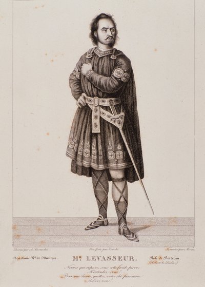 Portrét Nicolase Prospera Levasseura jako Bertrama v opeře Robert le Diable (1831) od Unknown artist
