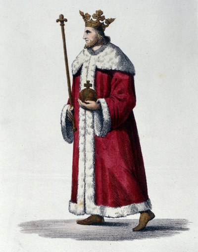 Portrét Pepina III známého jako Pepin Brief (714-768), král Francie. od Unknown artist