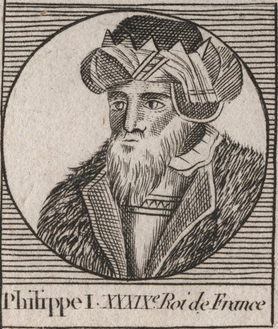 Portrét Filipa I. (1060 - 1108), francouzského krále - Filip I. (1053-1108) Francouzský král - rytina z „“Instruction sur l’Histoire de France““ od Charlese Constanta Le Telliera 1821 od Unknown artist