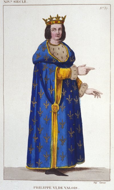 Portrét Filipa VI. z Valois (1293-1350) francouzského krále. Rytina z roku 1830 od Unknown artist