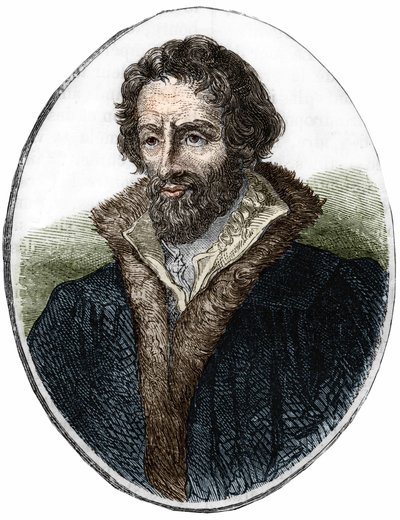 Portrét Philipa Melanchthona (Melanchthon) (1497 - 1560), německého náboženského reformátora. Rytina 19. století od Unknown artist