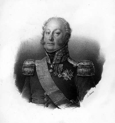 Portrét Pierre Claude, hrabě Pajot, dit Pajol (1772-1844), francouzský generál, rytina 19. od Unknown artist