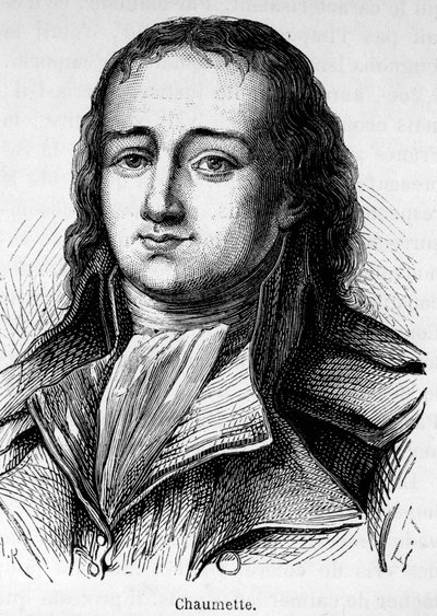 Portrét Pierra Gasparda Chaumetta (1763-1794), francouzského politika, člena Cordeliers Club a prokurátora - syndikátu Povstalecké komuny v Paříži... Byl zatčen a s hostitelskými extremisty sražen gilotinou. od Unknown artist
