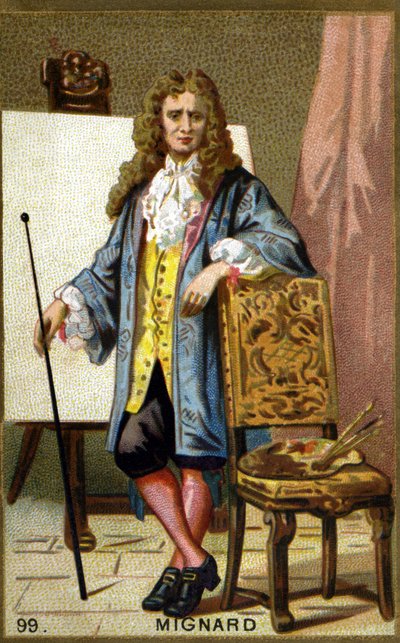 Portrét Pierra Mignarda (1612 - 1695), francouzského malíře, dekoratéra a karikaturisty. Chromolitografie 19. století. od Unknown artist