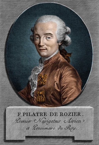 Portrét Pilâtre de Rozier (1756 - 1785), francouzský fyzik a aeronautik (první cesta horkovzdušným balónem) od Unknown artist