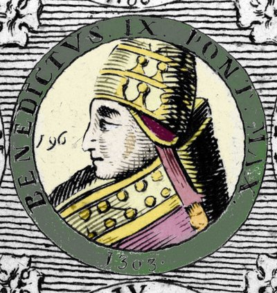 Portrét papeže Benedikta IX. Rytina 19. století. od Unknown artist