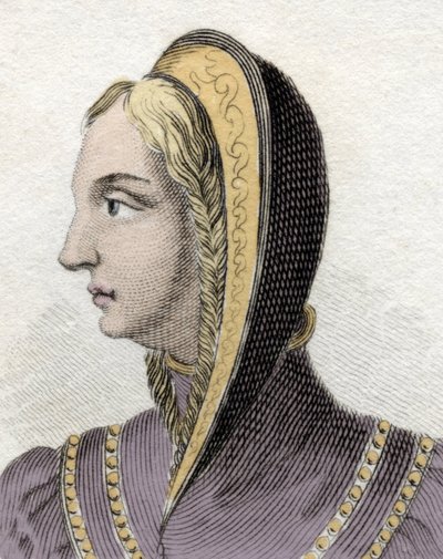 Portrét královny Isabely Kastilské (Isabelly 1. katolické) (1451-1504). Rytina 19. století. od Unknown artist