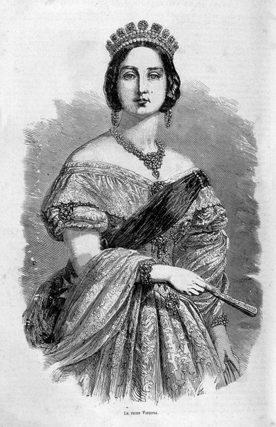 Portrét mladé královny Viktorie - rytina, polovina 19. století od Unknown artist