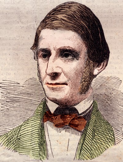 Portrét Ralpha Walda Emersona (1803-1882), esejisty, filozofa, amerického básníka. Gravírování do „“ The illustrated London News““ z 20. března 1858. od Unknown artist