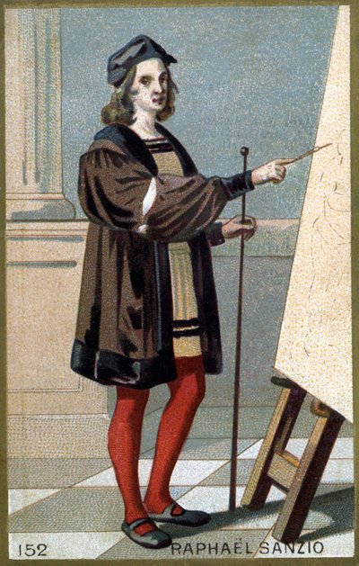 Portrét Raphaela (Raffaello Sanzio 1483 - 1520). Chromolitografie konce 19. století. od Unknown artist