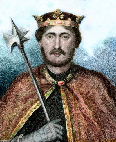 Portrét Richarda I. (1157-1199), anglického krále, nazývaného také Richard Lví srdce - Portrét Richarda Lví srdce - Rytina 19. stol. od Unknown artist