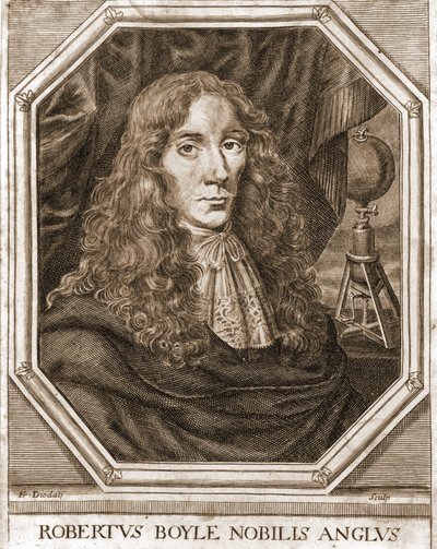 Portrét Roberta Boylea (1627 - 1691), irského fyzika a chemika. od Unknown artist