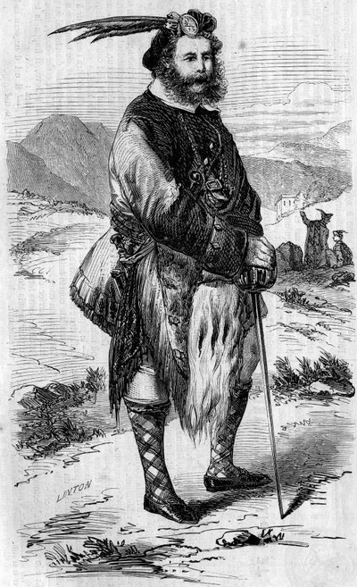 Portrét Roualeyn George Gordon Cumming (1820-1866), skotský cestovatel a lovec lvů. Rytina od Lintona v „“The Illustrous World”” č. 56 z 8. května 1858. od Unknown artist