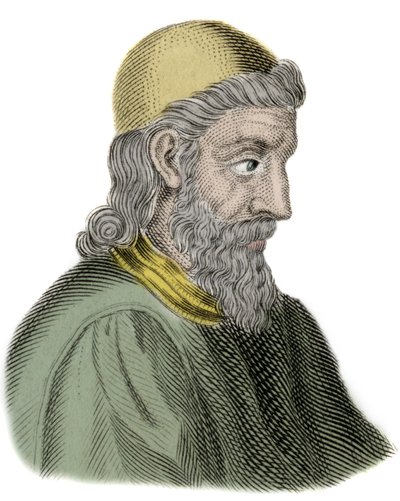 Portrét svatého Bedy Ctihodného (Beda Venerabilis) (672-735) mnich a učitel církve - rytina od Unknown artist
