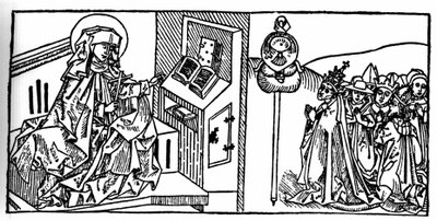 Portrét svaté Brigity Švédské (1103 - 1373). Rytina z „Leben der Heiligen - sommerteil“ (Kniha světce) od Jacoba (Jakuba) z Voragine (1228-1298). Lubeck 1488. od Unknown artist